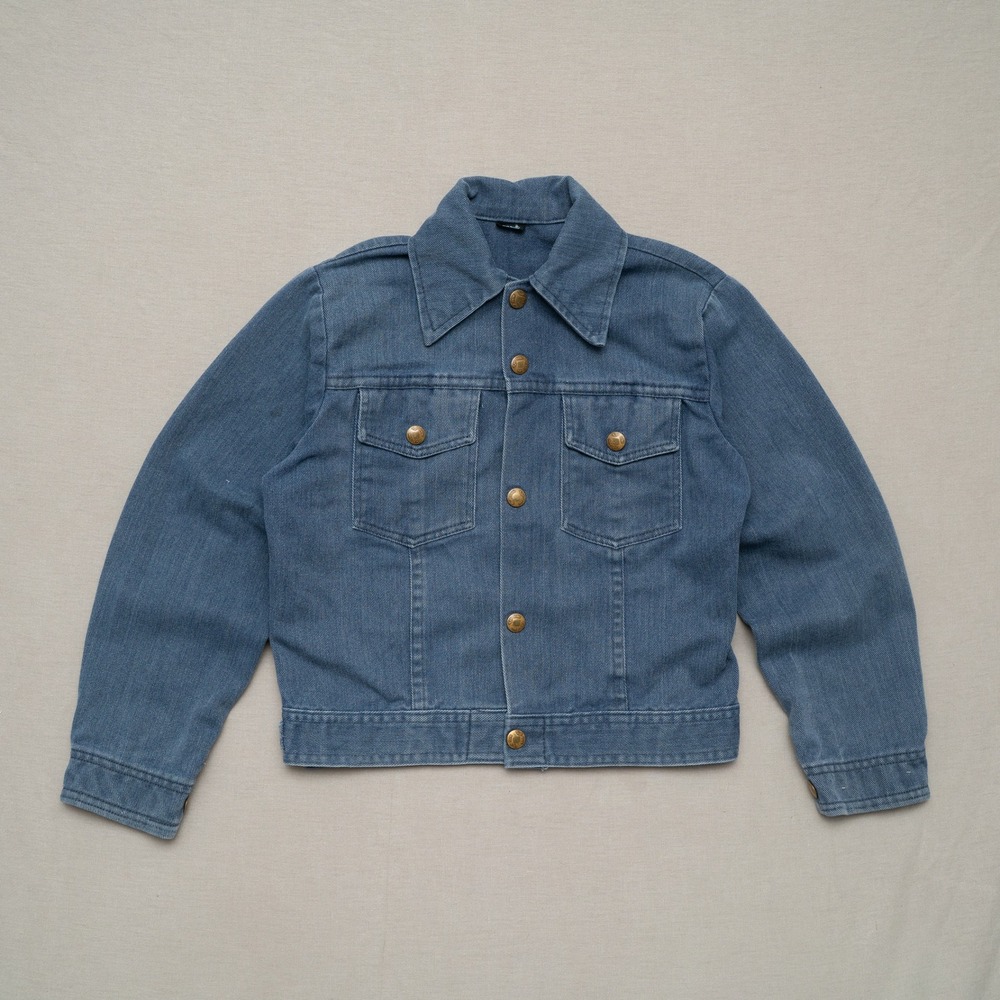 Vintage 70s 80s Top Gun Type 3 Moleskin Denim Jacket Cropped Western Womens XS/S